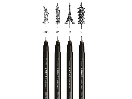 Tombow Feutre fin MONO drawing pen 'Fine Set', set de 4