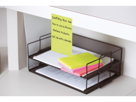Post-it Bloc-note adhésif, 102 x 152 mm, ligné, jaune