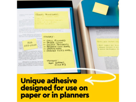 Post-it Bloc-note adhésif XL, ligné, 100 x 100 mm, jaune