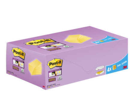 Post-it Bloc-note Super Sticky Notes, 127 x 76mm, 20+4,jaune