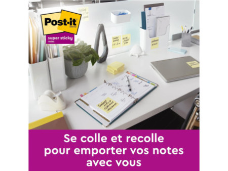 Post-it Bloc-note Super Sticky Notes, 127 x 76mm, 20+4,jaune