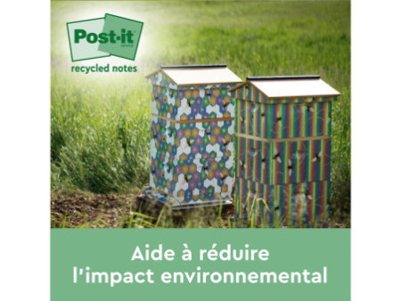 Post-it Bloc-note adhésif Recycling, 127 x 76 mm, 5 couleurs