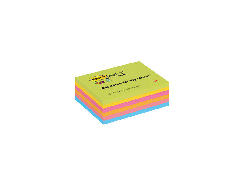 Post-it Bloc-note Meeting Notes Super Sticky, 203 x 153 mm