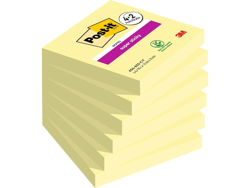 Post-it Bloc-note adhésif Super Sticky Notes, 76 x 76 mm