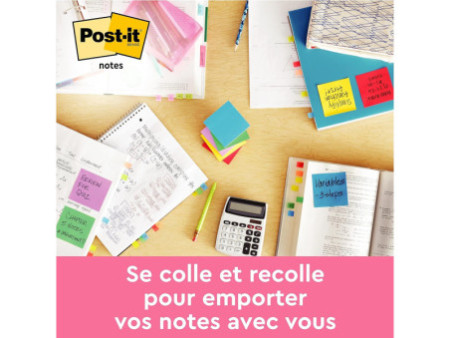 Post-it Bloc-note adhésif, 127 x 76 mm, Energetic Collection