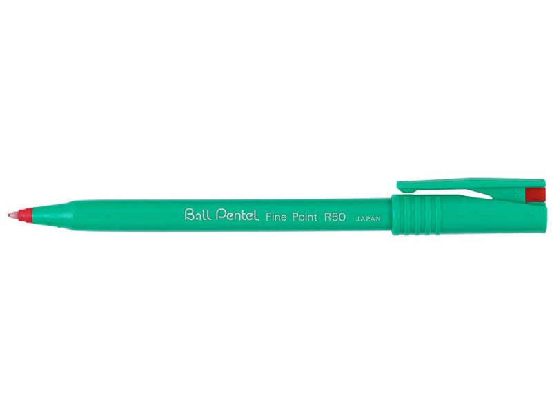 Pentel Stylo roller Ball Pentel R50, Recycology, rouge