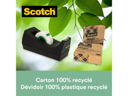 Scotch Dévidoir de ruban adhésif C38, 3 rouleaux incl., noir