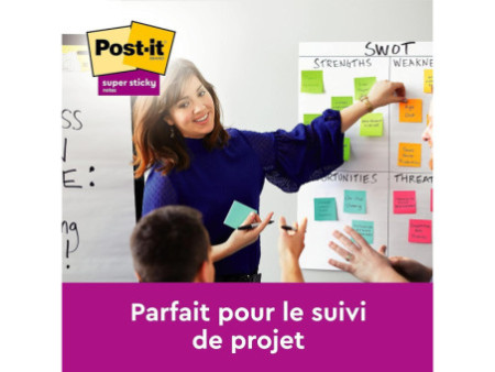 Post-it Bloc-note adhésif Super Sticky Notes, 76 x 76 mm