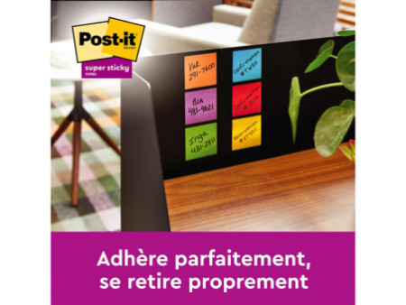 Post-it Bloc-note adhésif Super Sticky Notes, 47,6 x 47,6 mm