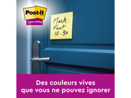 Post-it Bloc-note adhésif Super Sticky Notes, 76 x 76 mm