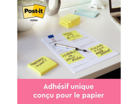 Post-it Bloc-note adhésif, 76 x 76 mm, jaune