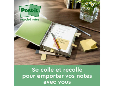Post-it Super Sticky Recycling Notes, 47,6 x 47,6 mm, jaune