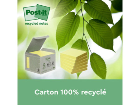 Post-it Super Sticky Recycling Notes, 47,6 x 47,6 mm, jaune