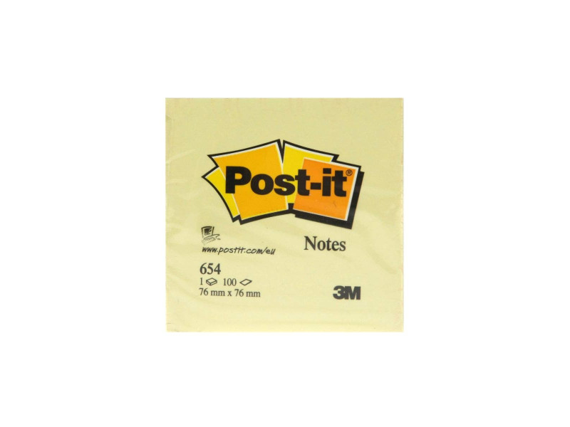 Post-it Bloc-note adhésif, 76 x 76 mm, jaune