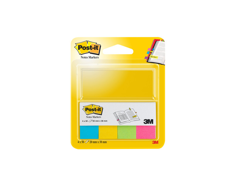 Post-it Marque-pages en papier, 20 x 38 mm, couleurs ultra