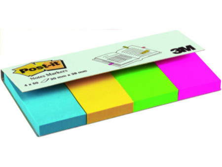 Post-it Marque-pages en papier, 20 x 38 mm, couleurs ultra