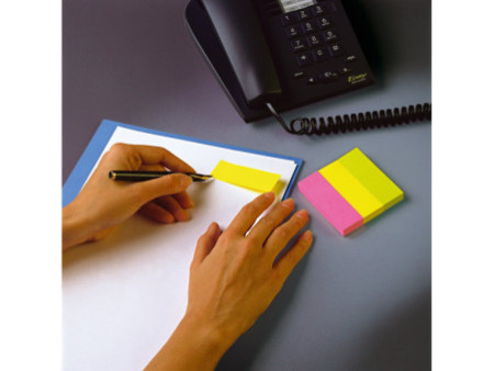 Post-it Marque-pages en papier, 25 x 76 mm, couleurs néon