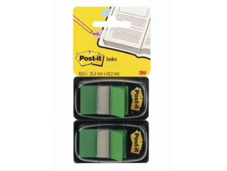 Post-it Marque-pages Index, 25,4 x 43,2 mm, pack éco, vert