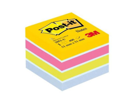 Post-it Bloc-note cube mini, 51 x 51 mm, couleurs ultra