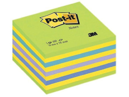 Post-it Bloc-note cube, 76 x 76 mm, assorti Light Relax