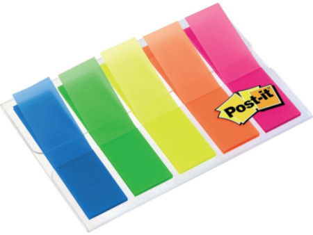Post-it Marque-pages Index, 11,9 x 43,2 mm, 5 couleurs