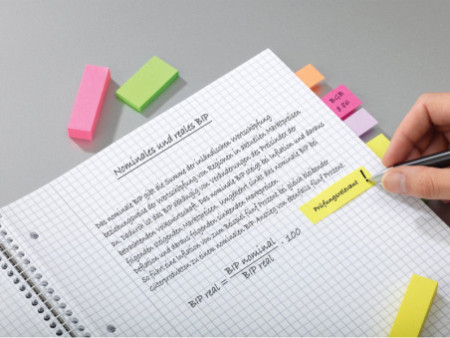 Post-it Marque-pages en papier, 15 x 50 mm, couleurs néon