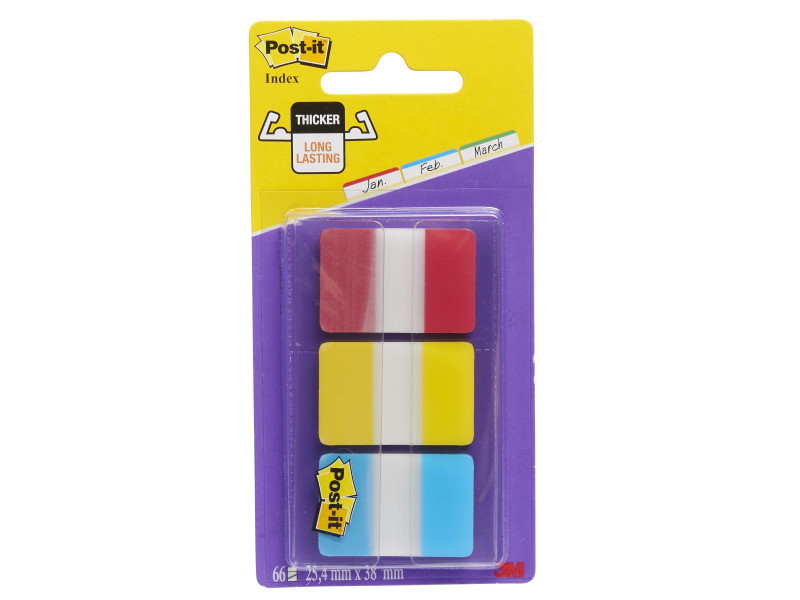 Post-it Marque-pages Index Strong, 25,4 x 38 mm, 3 couleurs