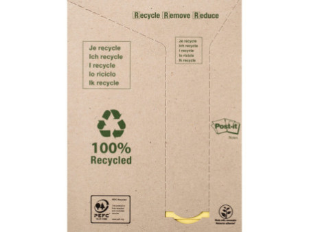 Post-it Bloc-note adhésif Recycling, 127 x 76 mm, jaune