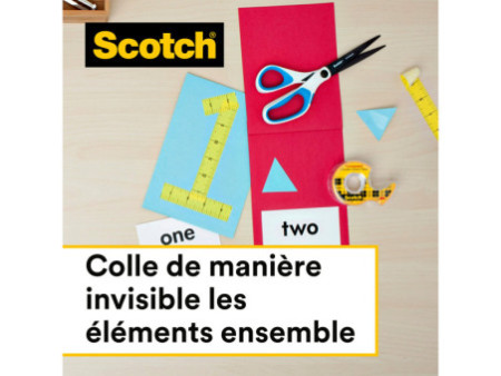 Scotch Ruban adhésif double face 665, 12 mm x 6,3 m