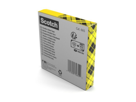 3M Scotch Ruban adhésif double face 665, 19 mm x 33,0 m