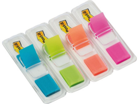 Post-it Marque-pages Index, 11,9x43,2 mm, distributeur de 4