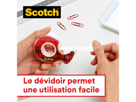 Scotch Ruban adhésif Crystal Clear 600, 19 mm x 33 m, 12+2
