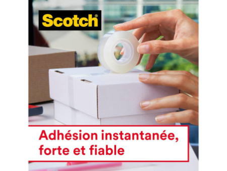 Scotch Ruban adhésif Crystal, transparent, avec dévidoir