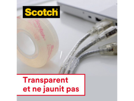 3M Scotch Ruban adhésif Crystal Clear 600, 19 mm x 25 m
