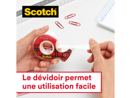 3M Scotch Ruban adhésif Crystal Clear 600, 19 mm x 25 m
