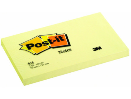 Post-it Bloc-note adhésif, 127 x 76 mm, jaune pastel