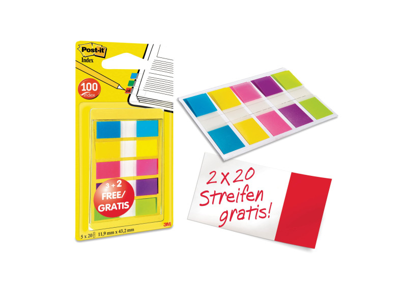 Post-it Marque-pages Index mini, 11,9 x 43,2 mm, pack éco
