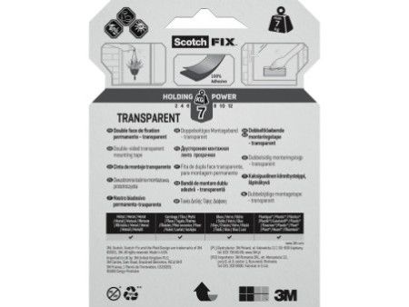 3M Ruban adhésif de fixation Scotch-Fix transparent