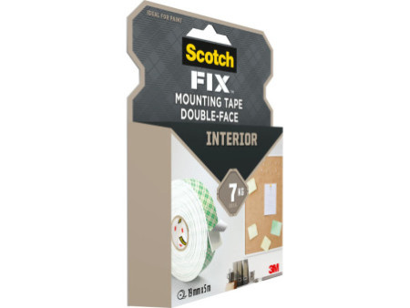 3M Scotch Ruban adhésif de montage double face, 19 mm x 5m