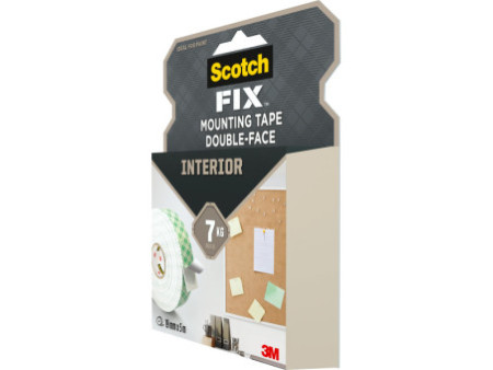 3M Scotch Ruban adhésif de montage double face, 19 mm x 5m