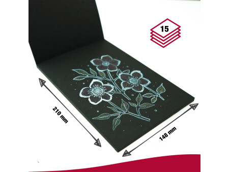 TOMBOW Bloc à dessin 'Black Paper', A5, uni, 250 g/m2, noir