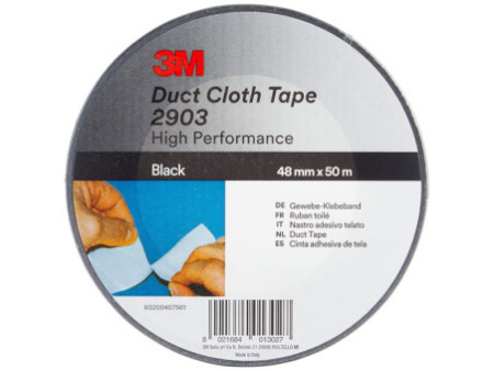3M Scotch Ruban adhésif en toile 2903, 48 mm x 50 m, noir