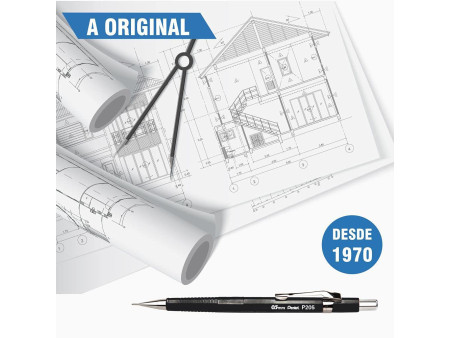 Pentel Porte-mines P 205, diamètre de mines: 0,5 mm, noir
