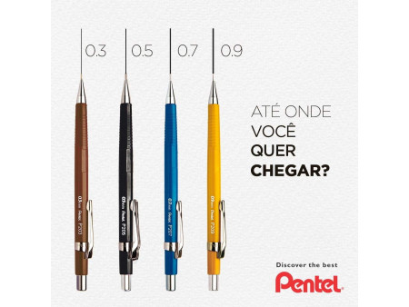 Pentel Porte-mines P 205, diamètre de mines: 0,5 mm, noir