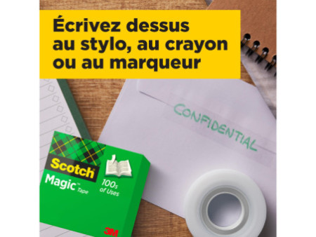 Scotch Ruban adhésif Magic, invisible, 19 mm x 25 m