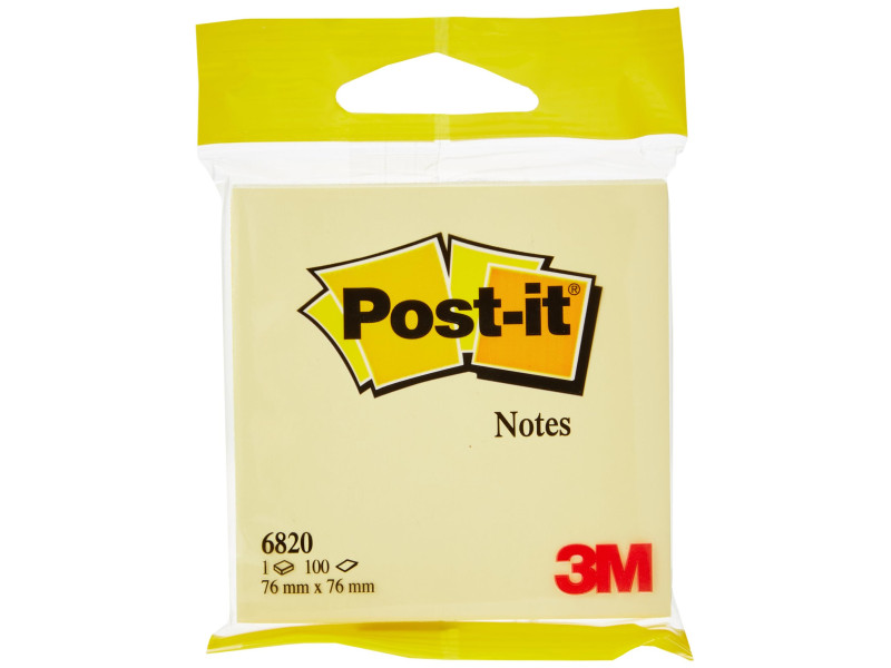 Post-it Bloc-note adhésif, 76 x 76 mm, jaune, en blister