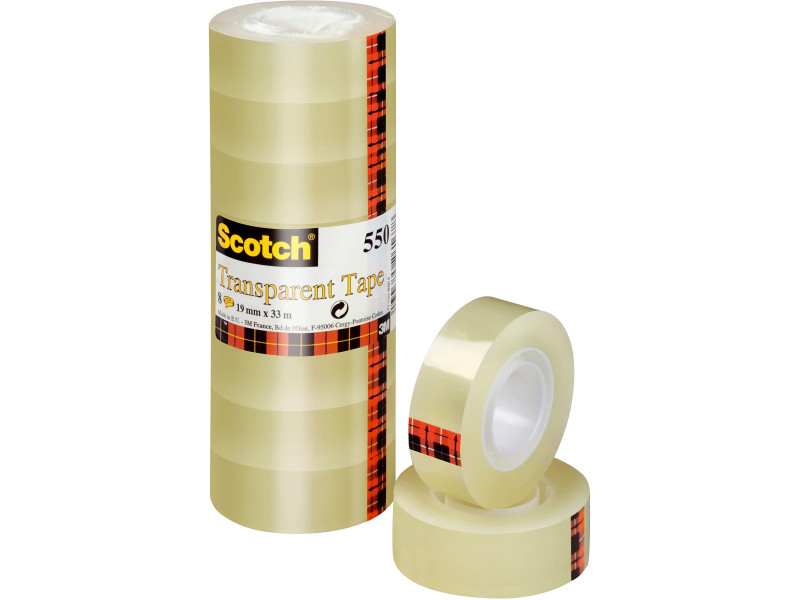 Scotch Ruban adhésif 550, 19 mm x 33 m, transparent