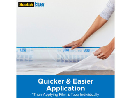3M ScotchBlue Film de protection avec ruban pour peinture, S