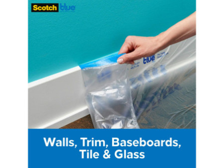 3M ScotchBlue Film de protection avec ruban pour peinture, S