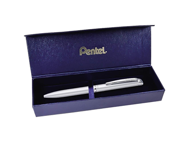 Pentel Stylo roller à encre gel EnerGel Hi-Class, argent